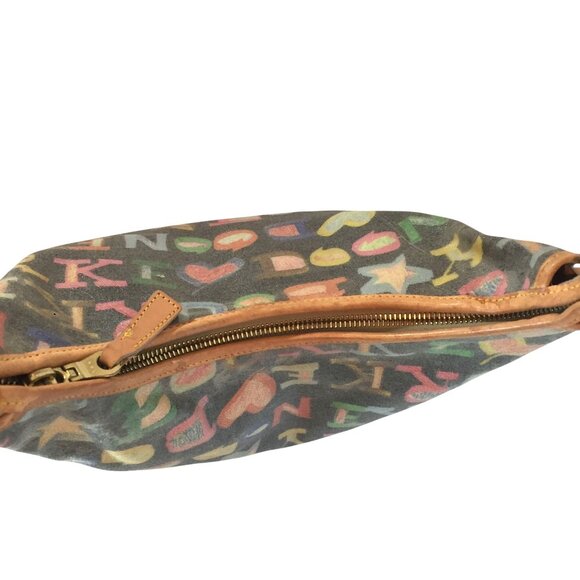 Dooney & Bourke Multicolor HoBo Shoulder Bag Coated Canvas Logo Zip Top - Picture 5 of 14
